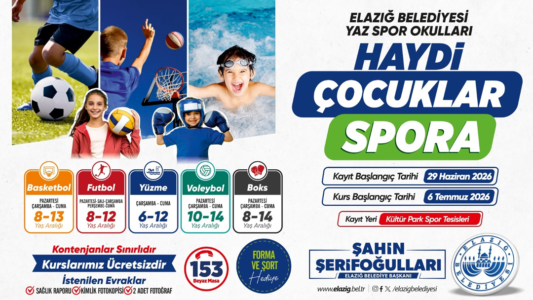 YAZ SPOR OKULLARI PAZARTESİ GÜNÜ BAŞLIYOR